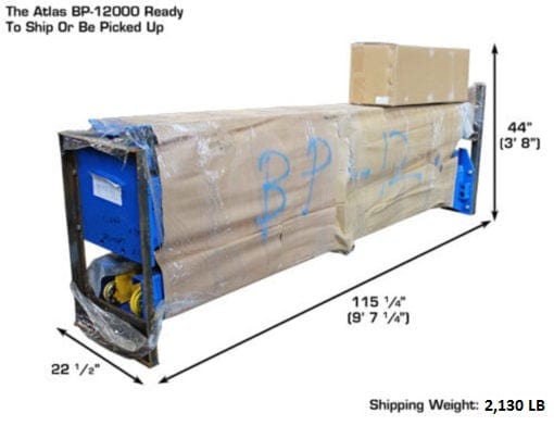 atlas bp12000x shipping weight and dimensions