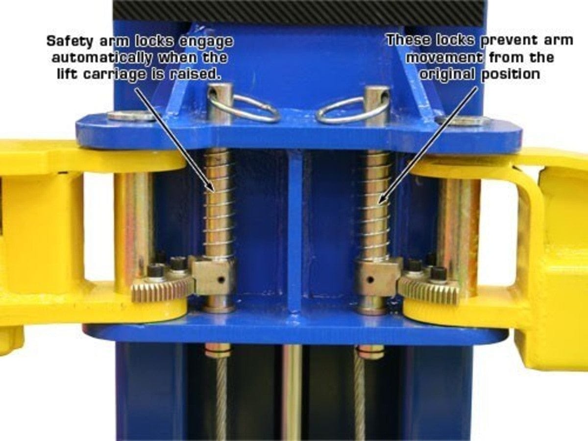 atlas pv10px 2 post lift crade and safety arm locks 