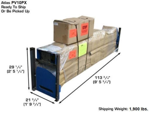 atlas pv10px 2 post lift weight and shipping dimensions