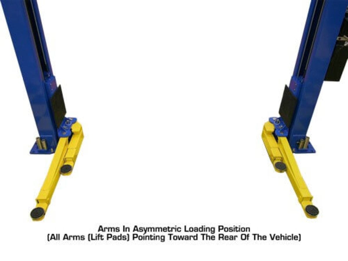 atlas pv10px 2 post lift with asymmetric lift arms 