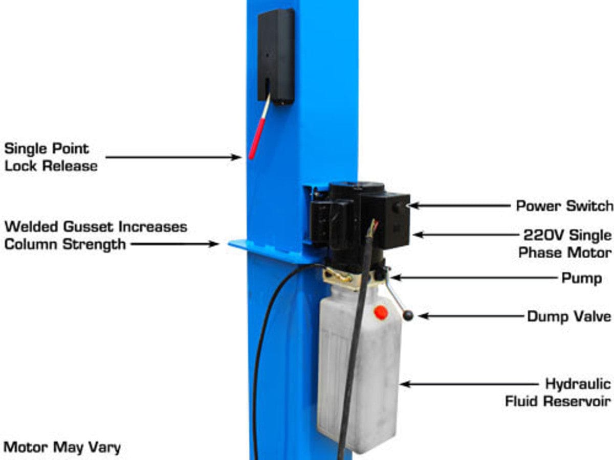Single-point safety lock release on the Atlas BP10000X lift