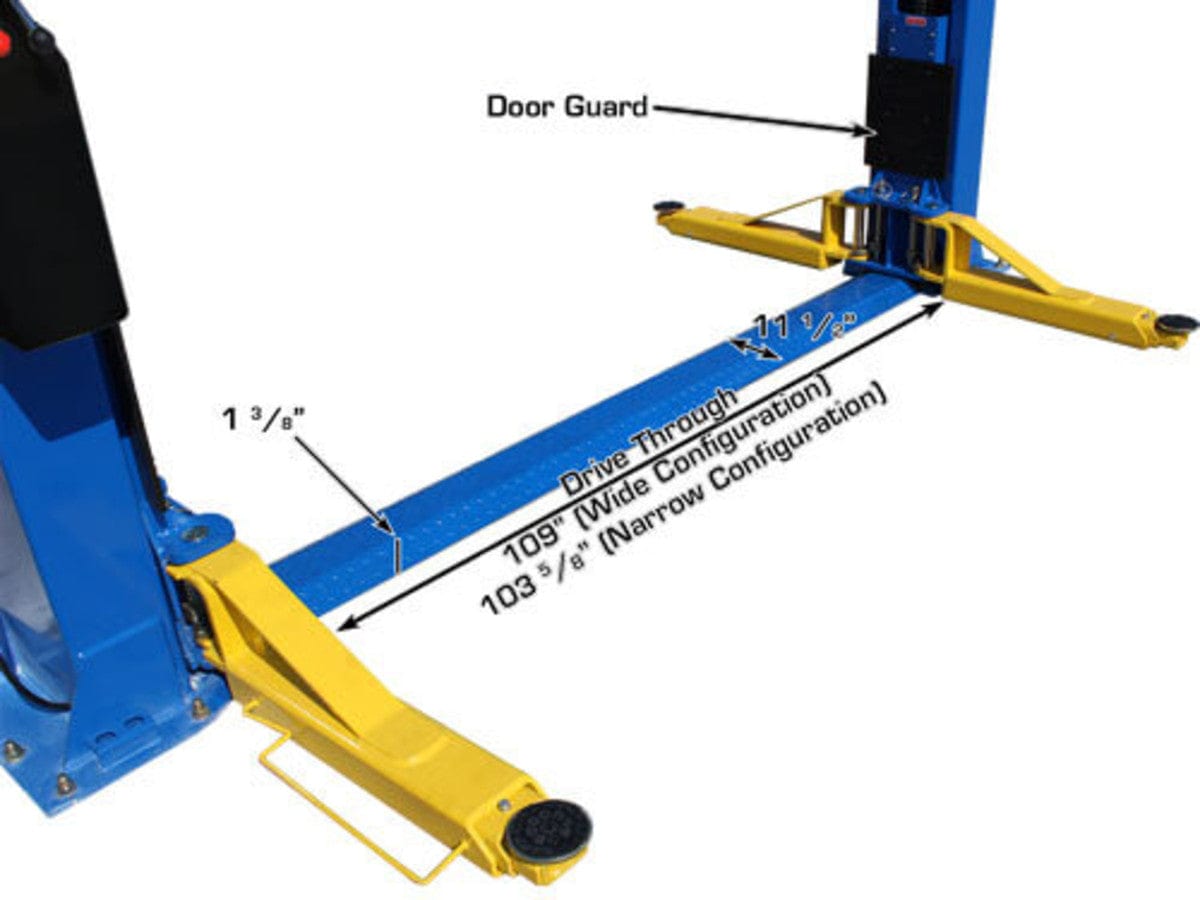 Adjustable column width configuration of the Atlas BP12000X lift