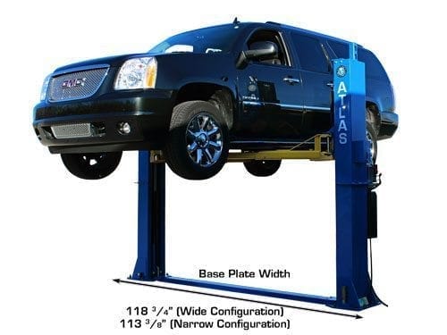 Floor baseplate and cable cover on the Atlas BP12000X vehicle lift