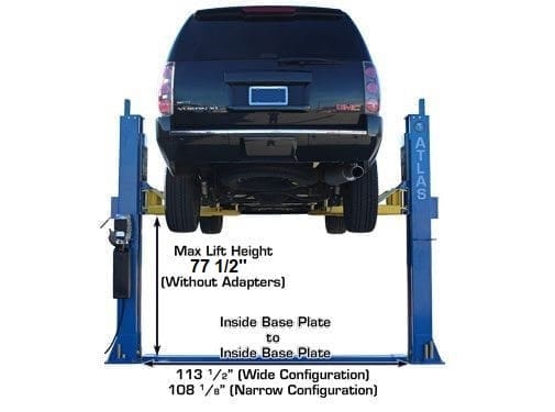 atlas bp12000 max lift height without adapters