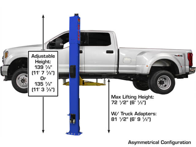 Atlas PVL10 two-post lift installed in a commercial auto repair shop