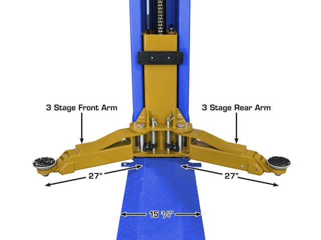 Floor baseplate and cable cover on the Atlas PVL9BP vehicle lift