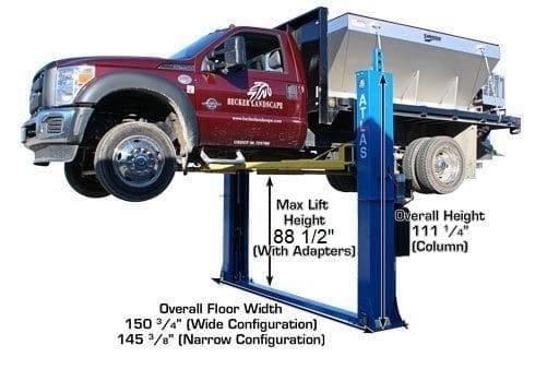 atlas bp12000x max lift height with adapters