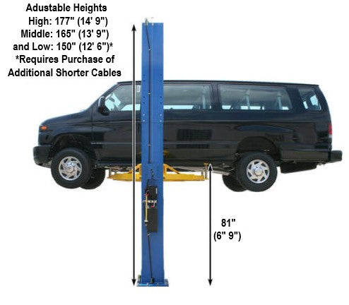 ATLAS PV12PX 12,000 lb Overhead 2-Post Lift ATEXH-PV12PX-FPD