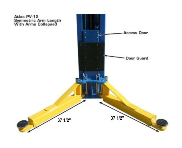 ATLAS PV12PX 12,000 lb Overhead 2-Post Lift ATEXH-PV12PX-FPD