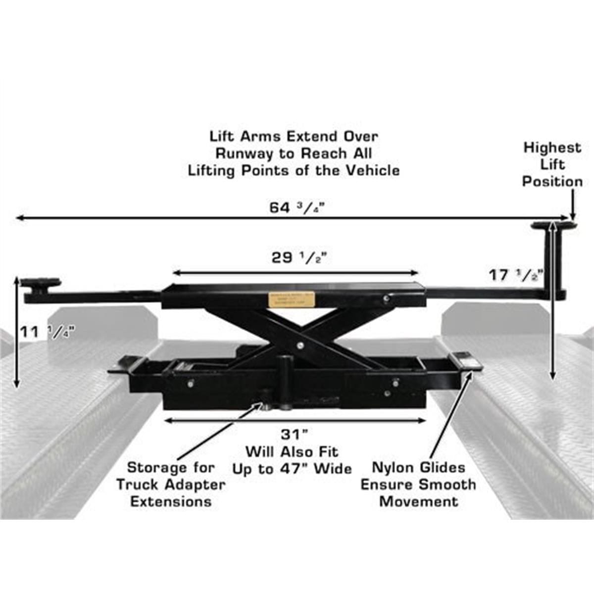 Atlas PROJACK35 3,500 lb Sliding Bridge Jack | ATEXH-PROJACK35-FPD