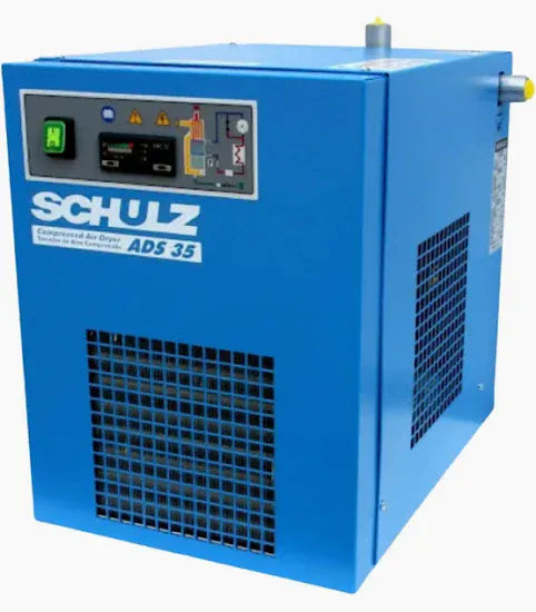 Schulz ADS-35-UP non-cycling refrigerated compressed air dryer front view showing digital controller display