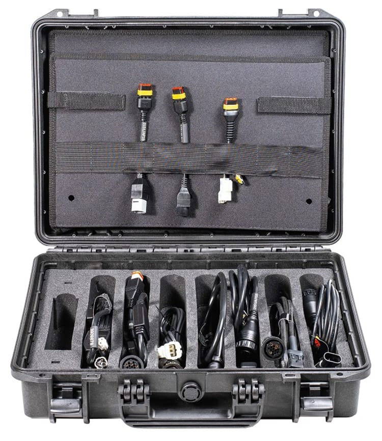 TEXA S0493C Bike Essential Cable Case with genuine TEXA motorcycle diagnostic cables for Honda, Yamaha, BMW, Ducati, KTM, Suzuki, Kawasaki and Euro 5 motorcycles