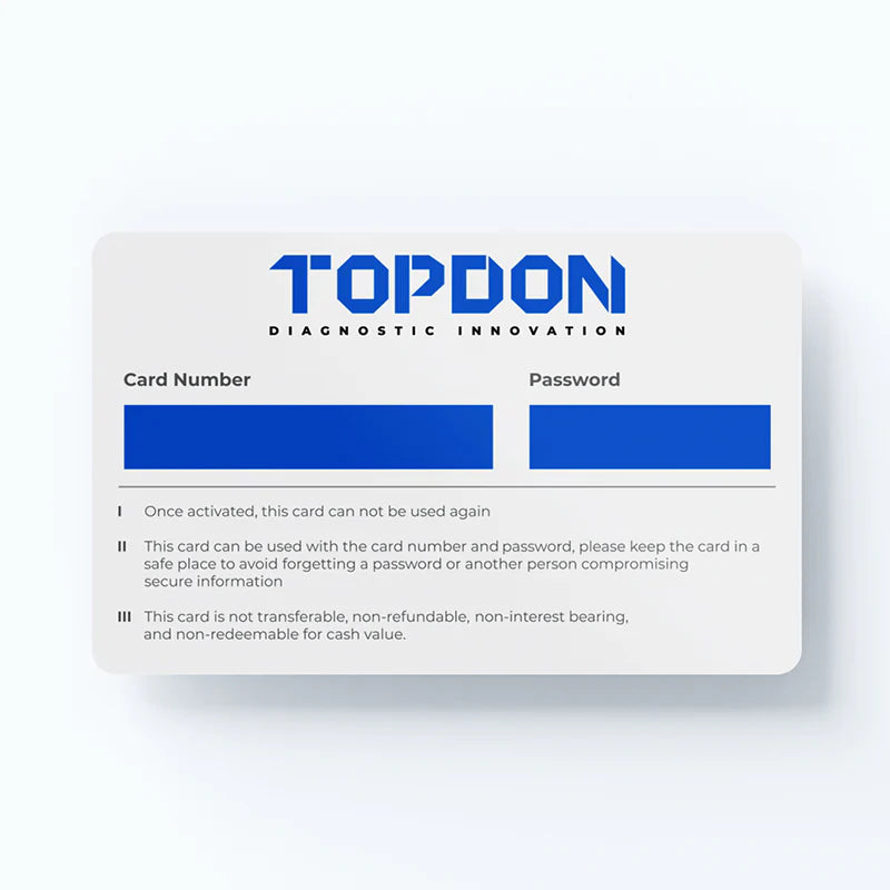 Topdon software update card instructions